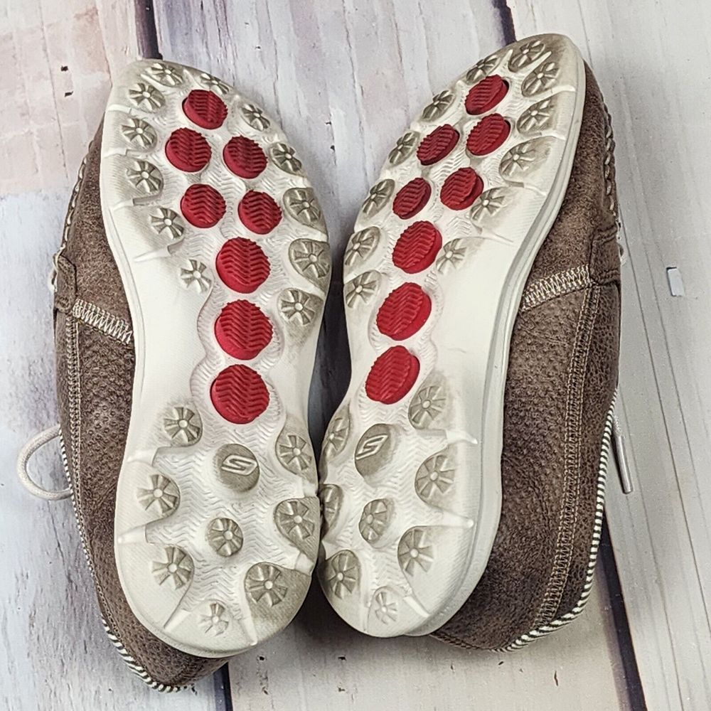Women's SKECHERS GOGA MAX Size‎ 5 Brown SN14426 Athletic Shoes Laceup Accent - Picture 7 of 11